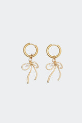 Bow Charm Hoop Earrings