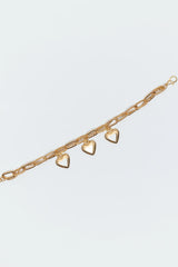 Triple Heart Charm Bracelet