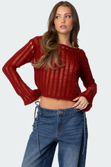 Sagir Sheer Ladder Knit Top