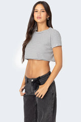 Stripey Cropped T Shirt