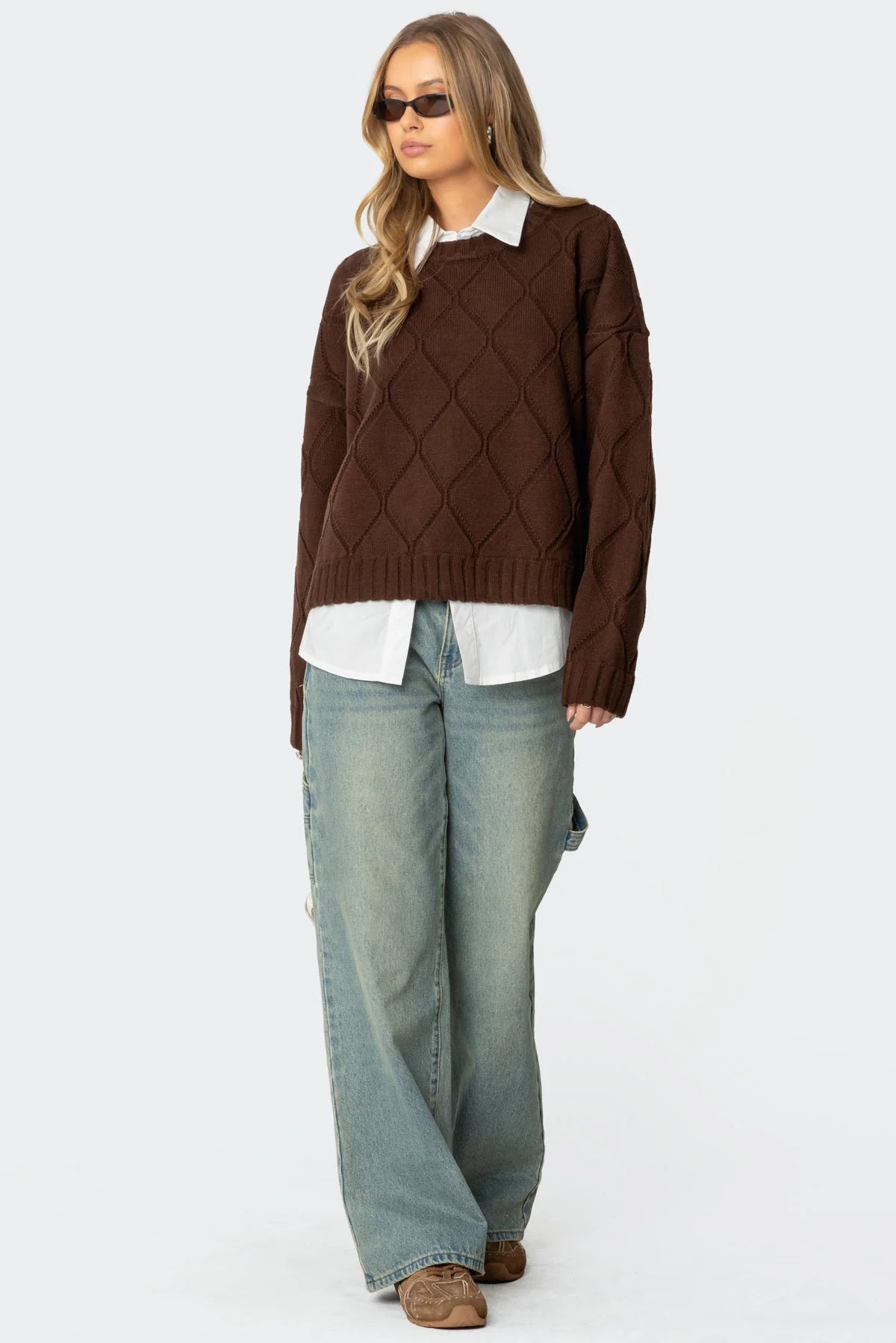 Cass Oversized Textured Knit Sweater