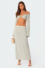 Celeste Off Shoulder Twist Crop Top