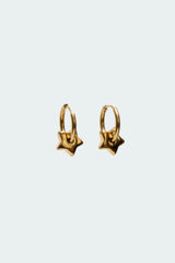 Star Charm Hoop Earrings