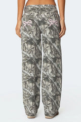 Camo & Bow Low Rise Jeans