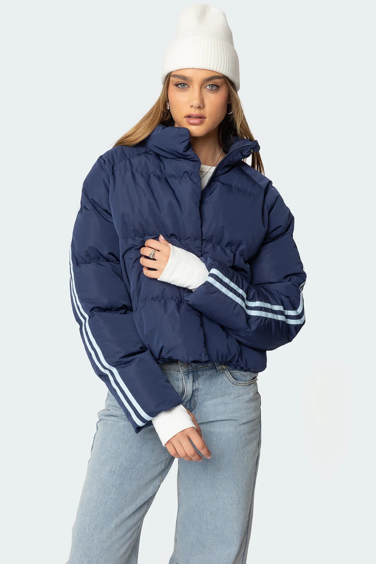 Sherry Side Striped Puffer Jacket
