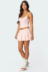 Easter Pleated Knit Mini Skirt