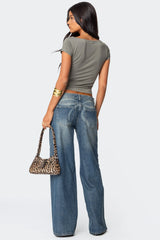 Vyxen Vintage Washed Low Rise Jeans