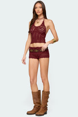 Kelani Crochet Halter Top
