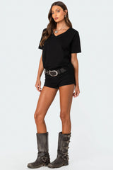 Loose Fit V Neck T Shirt