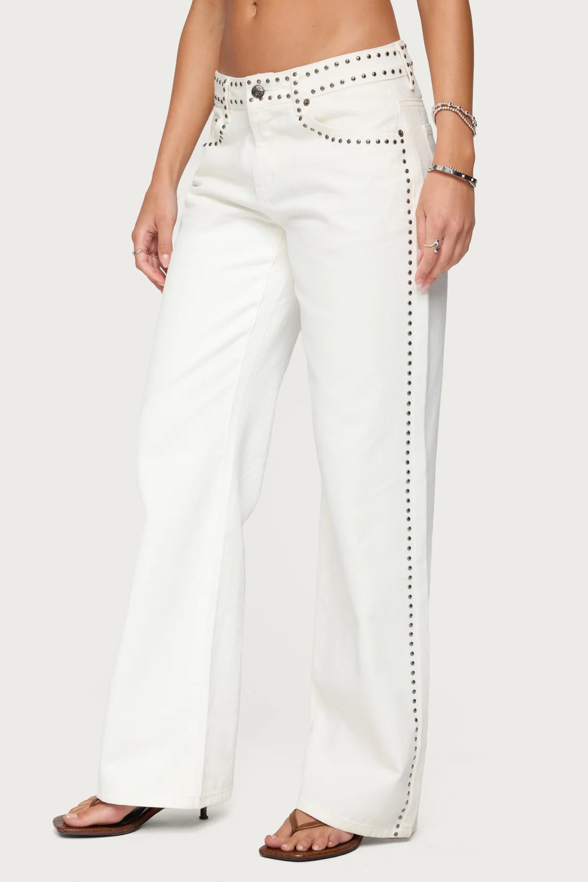 Quincy Studded Low Rise Jeans