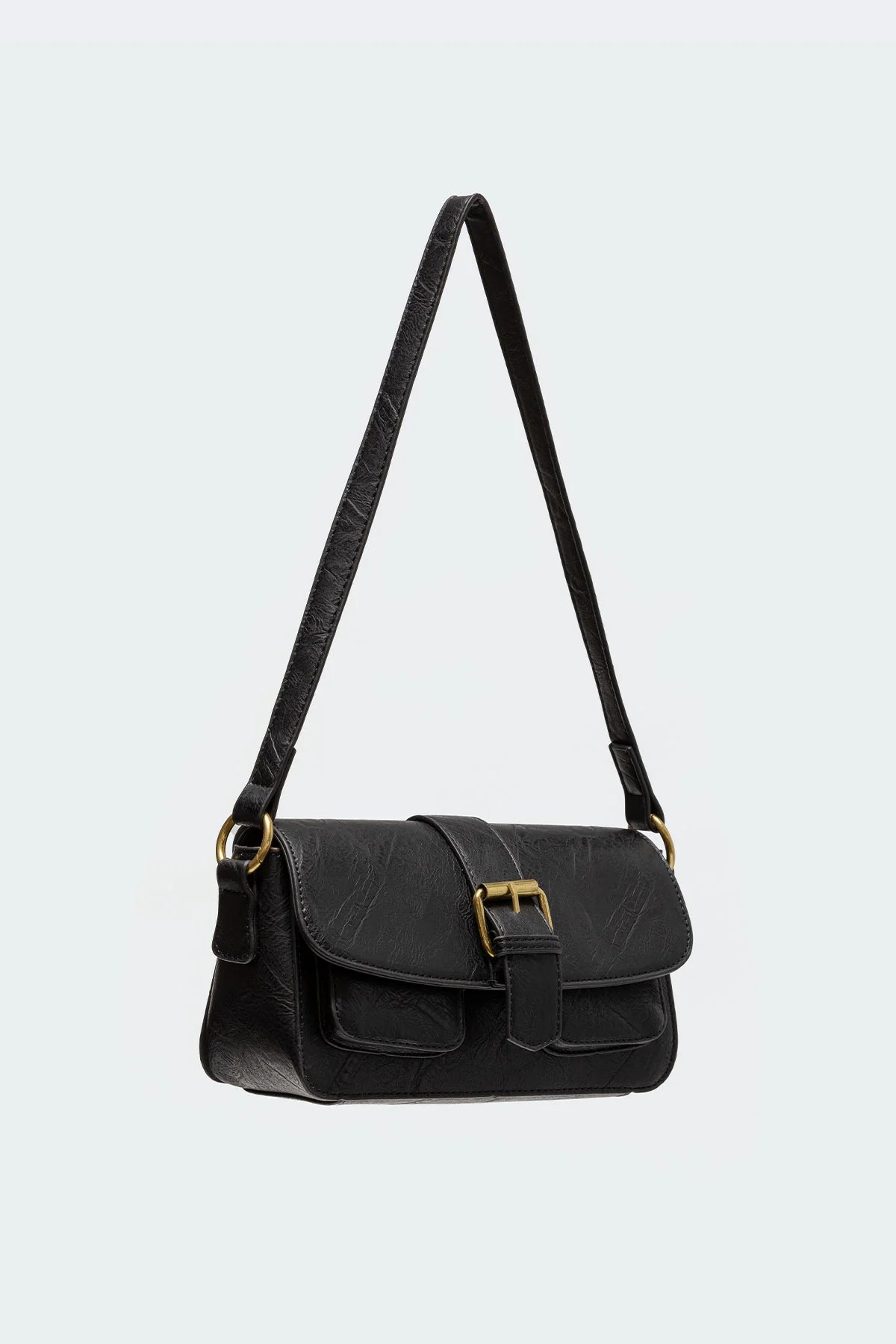 Faux Leather Buckle Bag