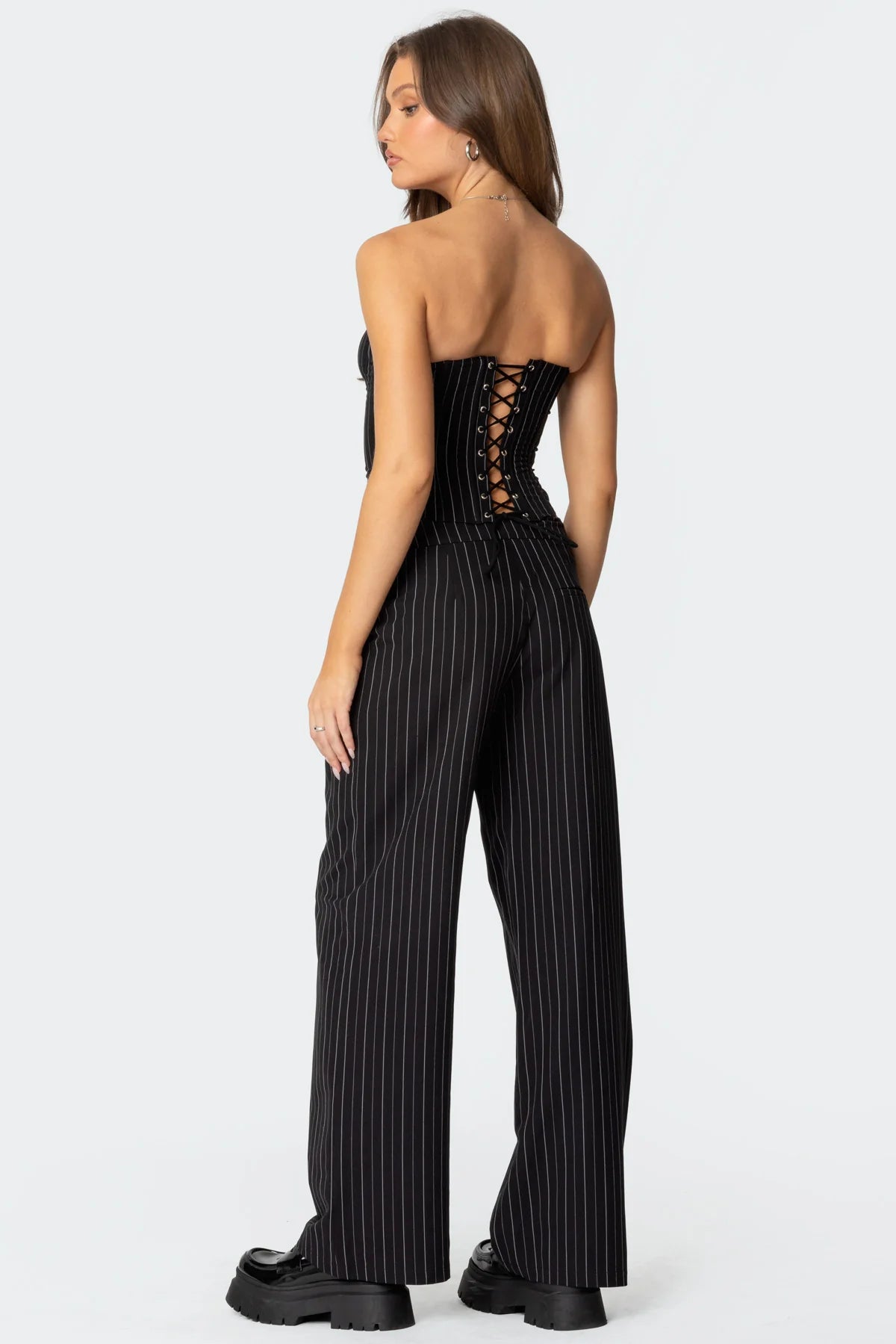 Aliza Strapless Pinstripe Corset
