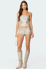 Wavy Baby Sequin Micro Shorts