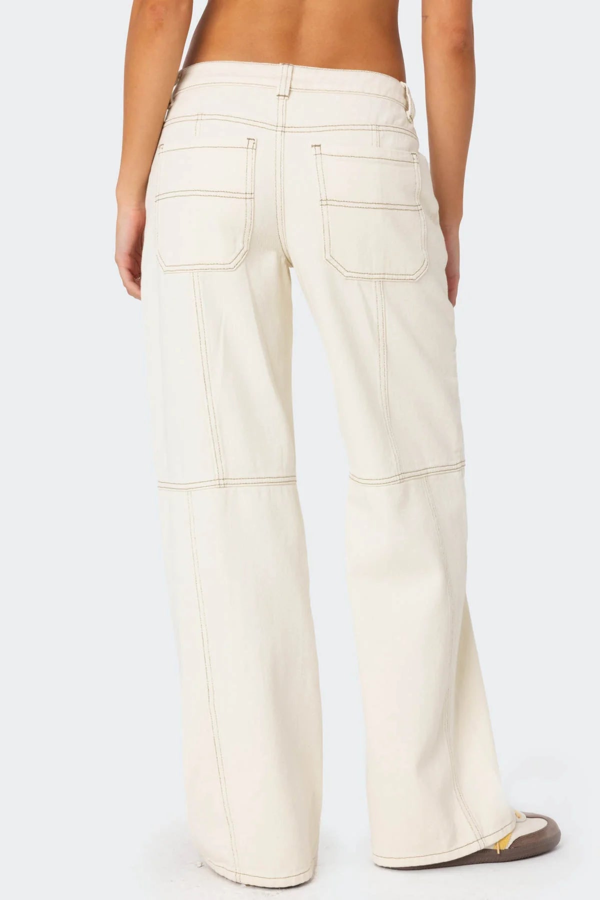 Contrast Stitch Low Rise Jeans