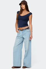 Charlie Panel Stitch Low Rise Jeans