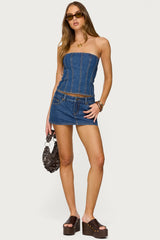 Camelia Denim Mini Skort