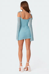 Ariel Off Shoulder Mesh Mini Dress