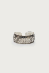 Engraved Floral Bangle Bracelet