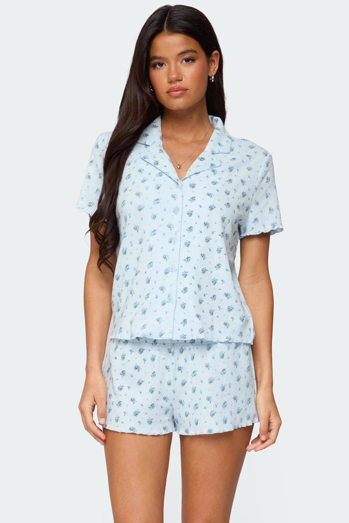 Camden Floral Pointelle Button Up Shirt