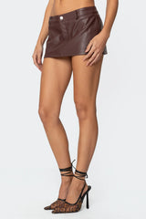 Frances Faux Leather Mini Skort