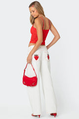Strawberry Bow Pocket Jeans