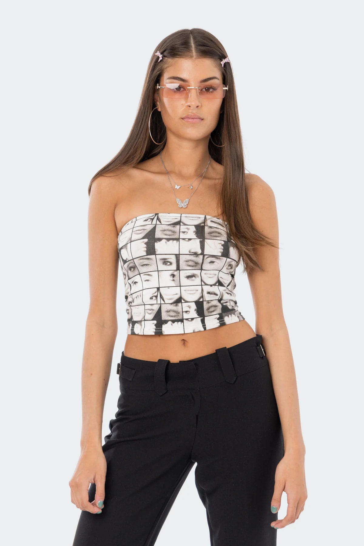 Printed Strapless Tube Top