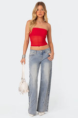 Celestia Sheer Mesh Tube Top