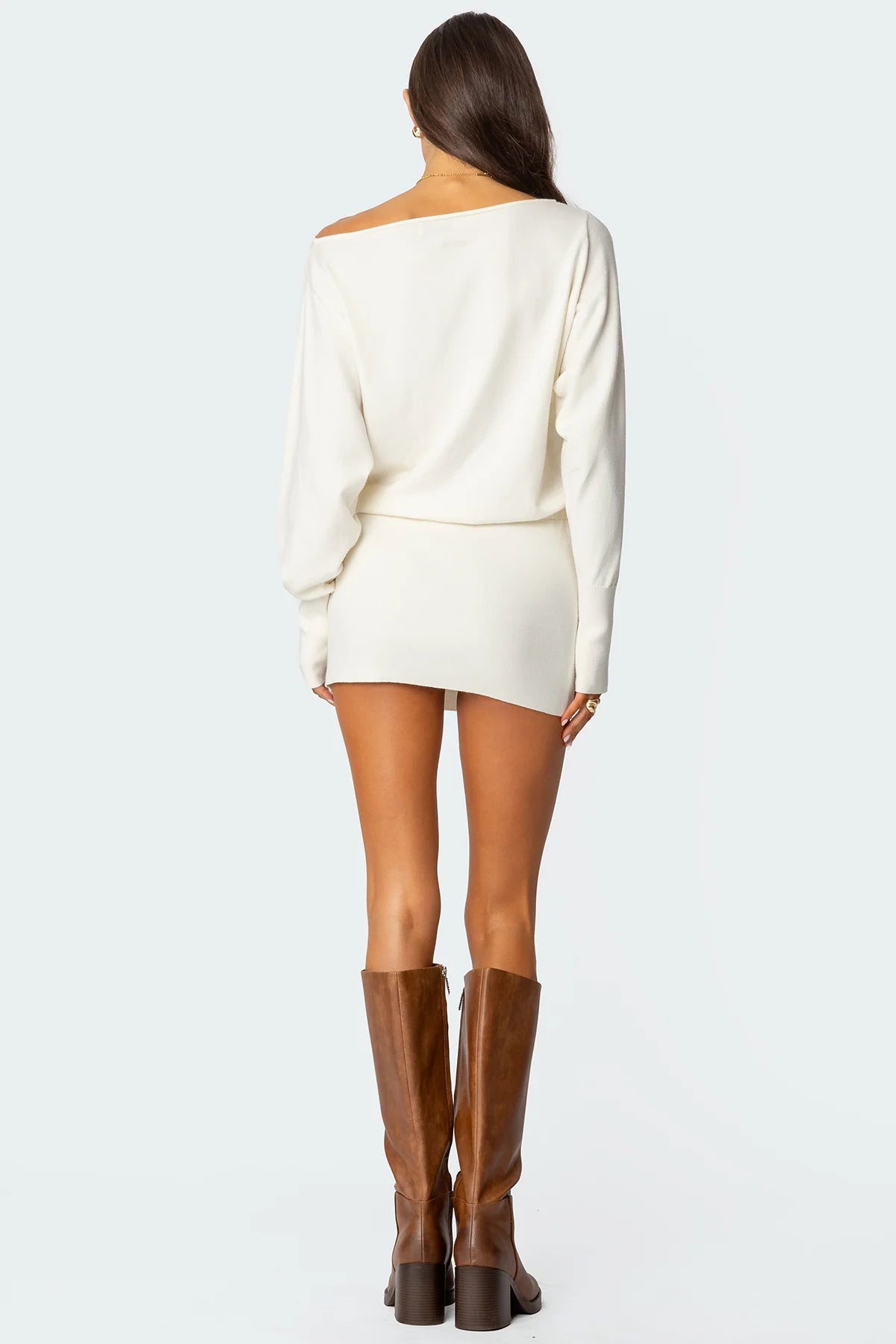 Eve Off Shoulder Knit Mini Dress