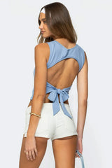 Fae Square Neck Open Back Top