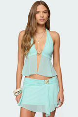 Sea Star Chiffon Split Front Top