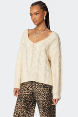 Inga Oversized Cable Knit Sweater