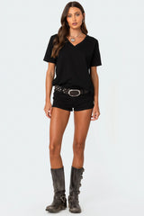 Loose Fit V Neck T Shirt