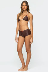 Pinstripe Boyshort Bikini Bottom