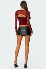 Tristina Ruched Mesh Bra Top