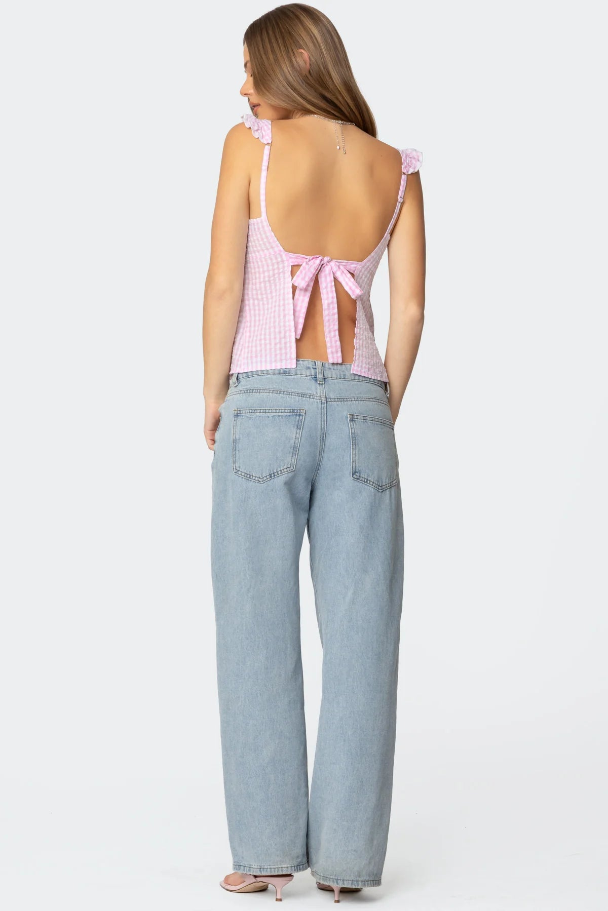 Jenson Backless Gingham Top