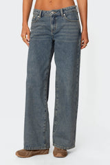 Leopard Heart Washed Jeans