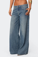 Vyxen Vintage Washed Low Rise Jeans