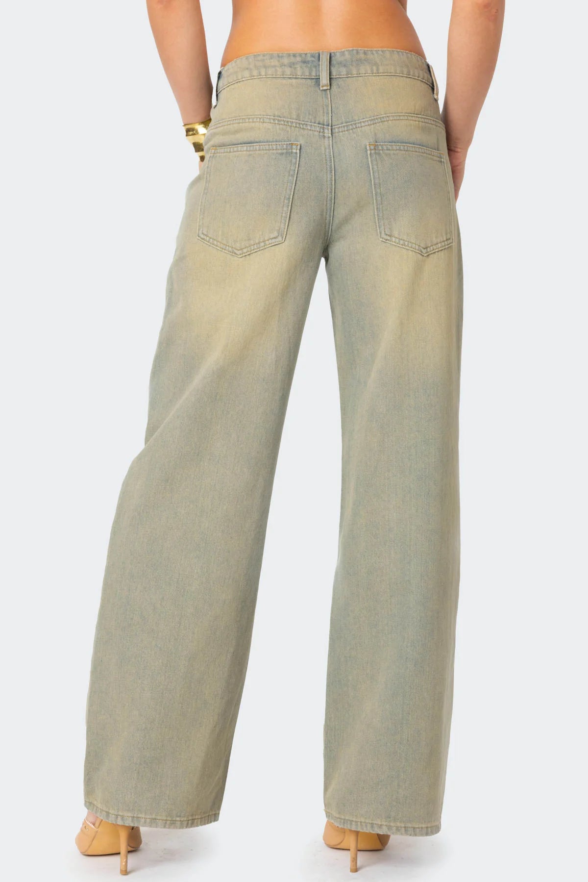 Asymmetric Low Rise Wrap Jeans
