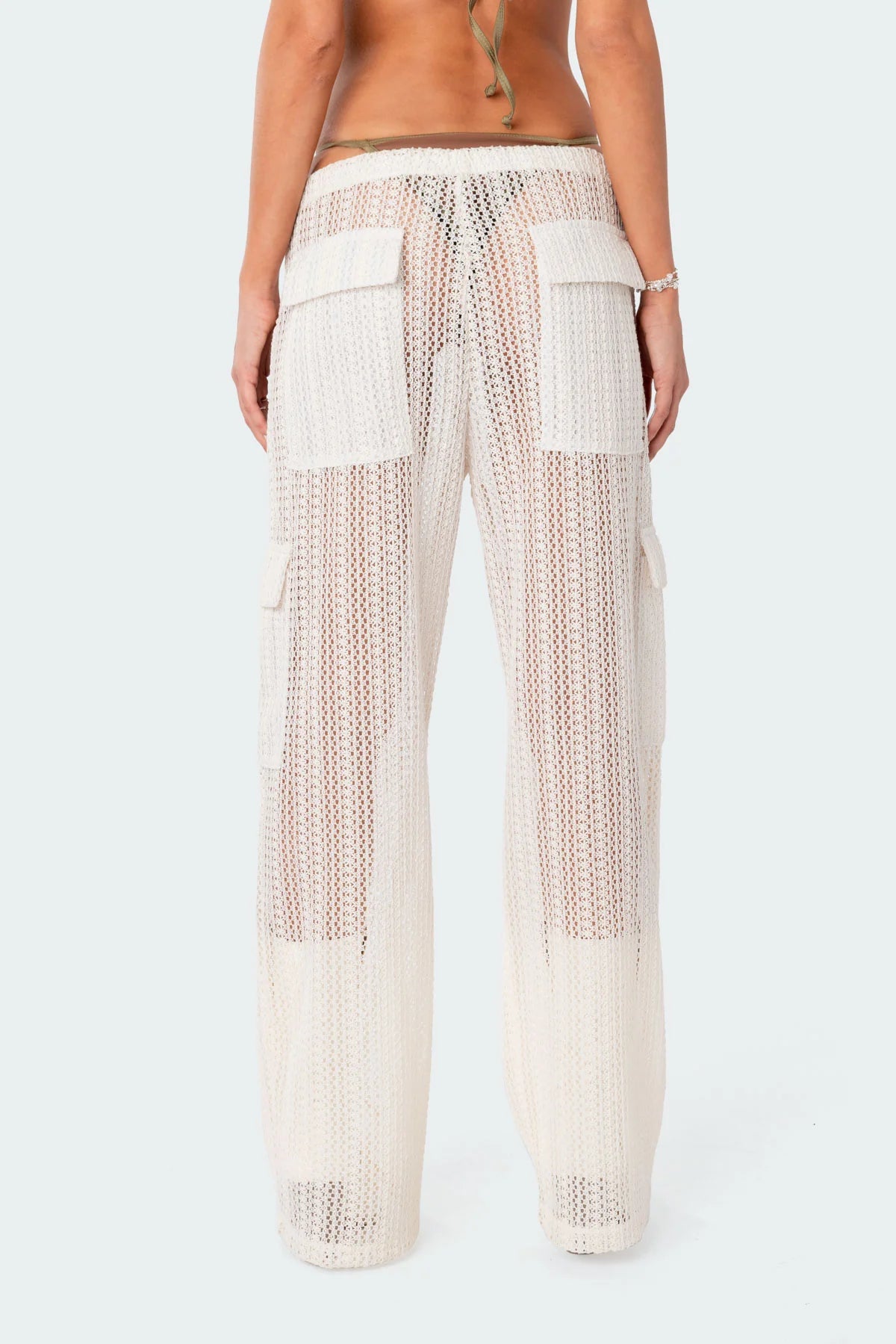 Ines Crochet Low Rise Cargo Pants
