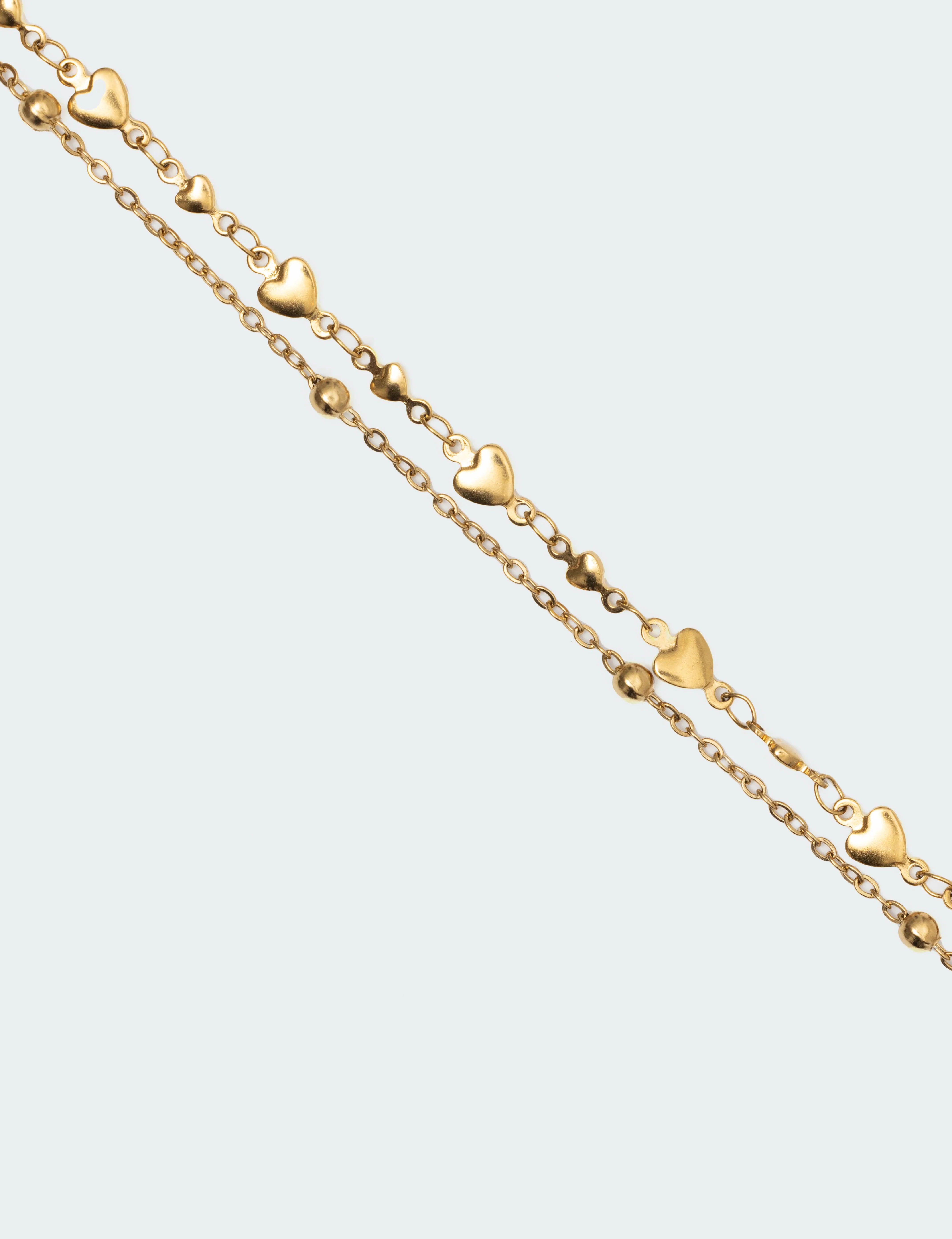 Double Chain Heart Bracelet