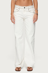 Quincy Studded Low Rise Jeans