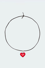 Heart Pendant Tie Choker