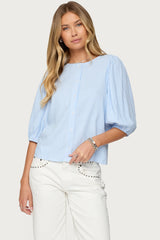 Pinstripe Linen Look Button Up Shirt