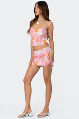 Stassi Cowl Neck Printed Corset