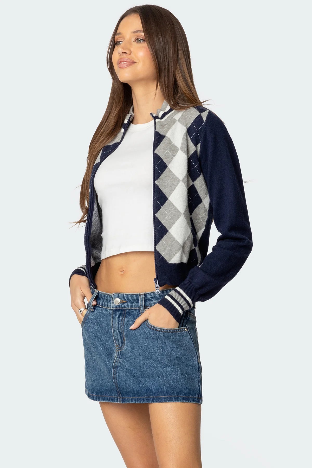 Madisen Argyle Knit Cardigan