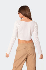 Pointelle Crop Top