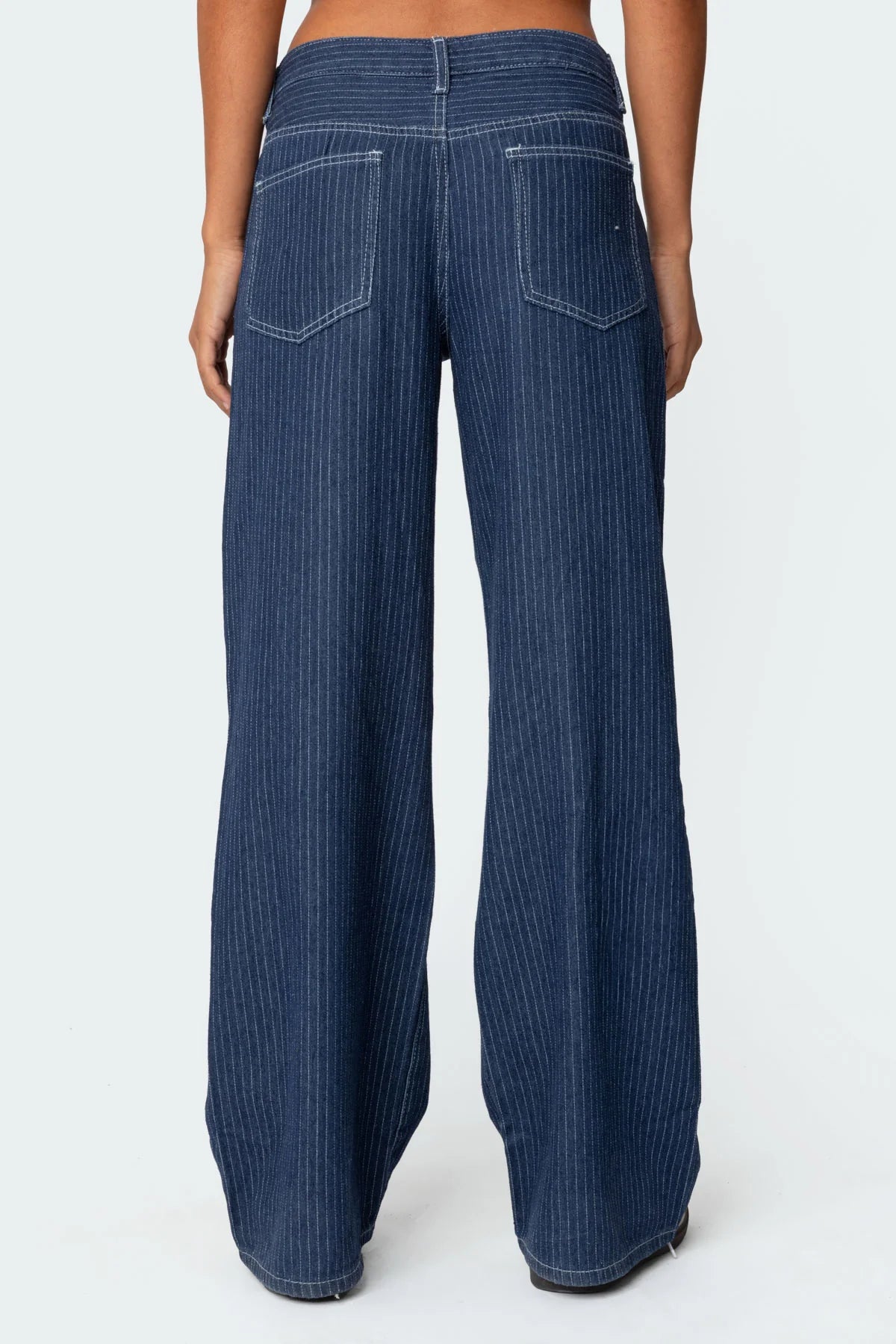 Pinstripe Low Rise Jeans